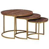 Nesting Coffee Tables 3 pcs Solid Mango Wood and Steel 4104636