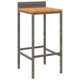 3 Piece Garden Bar Set Grey Poly Rattan&Solid Wood Acacia 3187723