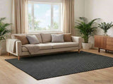 Rug ORIZ Black Mesh Pattern 240 x 240 cm 100% Polyester 42050341