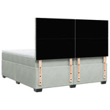 Box Spring Bed with Mattress Light Grey 200x200 cm Velvet 3291002