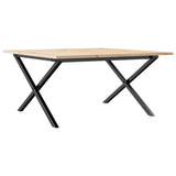 ZNTS Coffee Table X-Frame 90x90x45 cm Solid Wood Pine and Steel 3282687