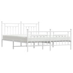 Metal Bed Frame without Mattress with Footboard White 183x213cm 353609