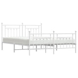 Metal Bed Frame without Mattress with Footboard White 183x213cm 353609