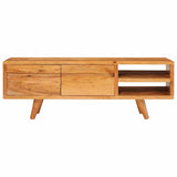 TV Cabinet with Shelf Brown 110 x 30 x 40 cm Solid Acacia Wood 42003317