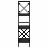 Bookcase 4-Tier Black 59x35x132 cm Engineered Wood 837617