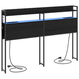 Headboard with Shelf Black oak 150 cm Engineered wood 859700