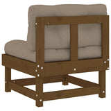 Middle Sofa Honey brown, Taupe Solid pine wood, Oxford fabric 825432