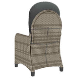 Recliner Chair with Cushion Grey 56 x 66 x 95 cm Poly Rattan 42003419