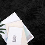 Faux Sheepskin Rug TAFALLA Black 160 x 160 cm Polyester 42021576