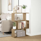 Room Divider Bookcase 3-Tier Artisan Oak 70x24x97 cm Engineered Wood 858119