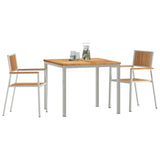 Outdoor Dining Set 3 pcs Solid Teak Wood and Stainless Steel 3334797