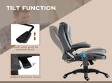 Massage Recliner Chair Heated Office Chair with Six Massage Points Velvet-Feel Fabric 360&deg Swivel T3398P328199