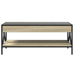 ZNTS Coffee Table with Infinity LED Sonoma Oak 90x50x38 cm 847708