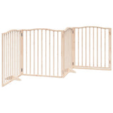 Dog Gate with Door Foldable 4 Panels 320 cm Poplar Wood 352211