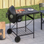ZNTS Charcoal Grill Cart with Lid Black 96x72x113 cm Metal 42003856