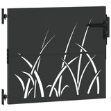 Garden Gate with Lock Black 85 x 100 cm Powder-coated steel 42015864