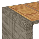 3 Piece Garden Bar Set without Cushions Grey Poly Rattan Acacia 3328887