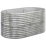 Garden Raised Bed Galvanised Steel 152x80x68 cm Silver 318952