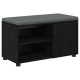 Hall Bench Black Oak 80 x 38 x 46 cm Engineered Wood and Fabric 891505