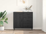 Sideboard Black Oak 69.5 x 34 x 90 cm Engineered Wood and Iron 881638