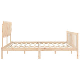 Bed Frame without Mattress Double Solid Wood Pine 3193441