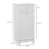 Single Hamper Laundry Storage Cabinet - White T3398P344538