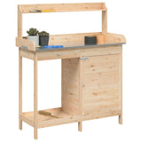 Potting Table with Cabinet 110.5x45x124.5 cm Solid Wood Fir 156343