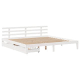 Bed Frame with Drawers without Mattress White 200x200 cm 3302019
