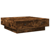 Coffee Table Smoked Oak 90x90x28 cm Engineered Wood 848091