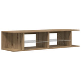 TV Cabinet with LED Lights Artisan Oak 135x39x30 cm Engineered Wood 856324