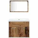 Bathroom Furniture Set with Shelf 5 pcs Brown Engineered Wood 3332602