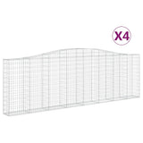 Arched Gabion Baskets 4 pcs 400x30x120/140 cm Galvanised Iron 3145841