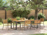 Garden Dining Set 7 pcs Grey and Brown Poly Rattan 3365482