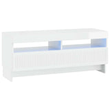 LED TV Cabinet High Gloss White Engineered Wood 896109