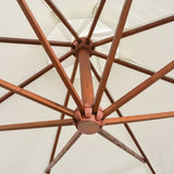 Hanging Garden Parasol 350 cm Wooden Pole White 42966