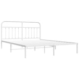 Bed Frame White Powder-coated steel Double Bed Frame 352632