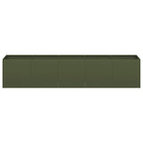 ZNTS Planter Olive Green 200x40x40 cm Cold-rolled Steel 860685