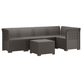 5-Seater Garden Sofa Rattan Look PP Light Grey 3444069