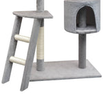 ZNTS Cat Tree with Sisal Scratching Posts 150 cm Grey 170485