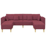 Fabric Sofa with Cushion 3 pcs Wine Red 208 cm Fabric 3335165
