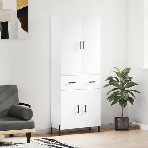 Highboard White 69.5x34x180 cm Engineered Wood 3198153