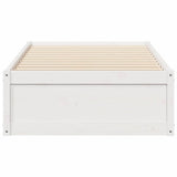 Bed Frame without Mattress White 75x190 cm Small Single Solid Wood Pine 846847