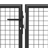 Garden Gate Steel 400x100 cm Anthracite 144329