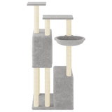 Cat Tree with Sisal Scratching Posts Light Grey 122 cm 172053