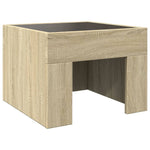 ZNTS Coffee Table with Infinity LED Sonoma Oak 40x40x30 cm 847597