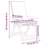 4 Piece Folding Reclining Chairs with Cream White Cushions Bamboo 3208927