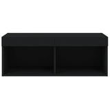 TV Cabinet with LED Lights Black 80x30x30 cm 837143