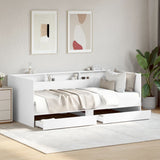 ZNTS Daybed with Drawers without Mattress White 100x200 cm 3280839