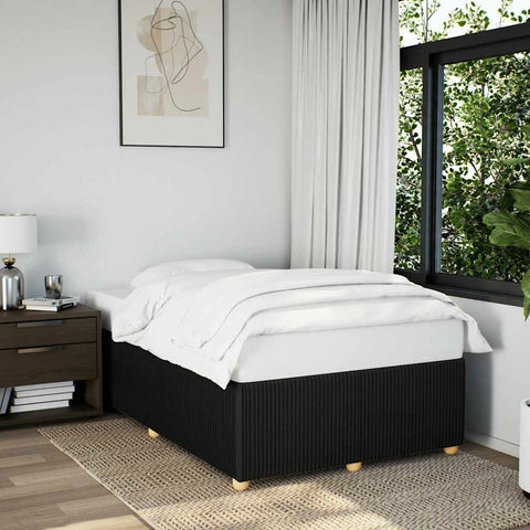 ZNTS Bed Frame without Mattress Black Double Fabric 3285039