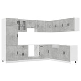 14 Piece Kitchen Cabinet Set "Lucca" Concrete Grey Engineered Wood 3314985